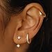 MILACOLATO 925 Sterling Silver Earrings for Women, 14K Gold Plated Small Huggie Hoop Earrings Sets for Multiple Piercing Hypoallergenic Jewelry, CZ Cartilage Earrings Stacks Trendy Jewelry Gifts, 3 Pairs-D
