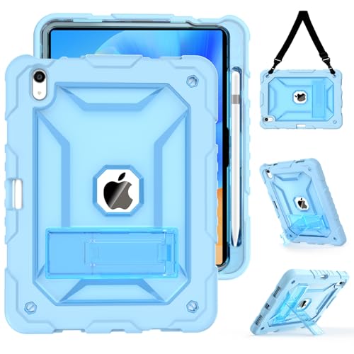 TIMISM Case for iPad 10th Generation 2022 iPad A16 11 Inch 2025 with Pencil Holder & Kickstand Translucent Hard PC Back Cover Heavy Duty Shockproof Protective Case for iPad 1110 Clear Blue product thumbnail 8