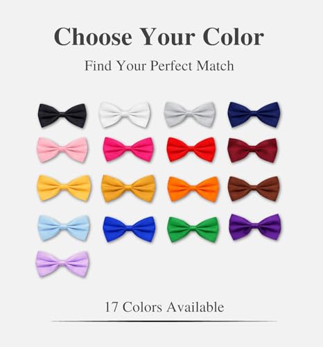 Image of MDSTYLE Bow Ties for Men Pre-Tied Adjustable - Classic Men's Bow Tie - Tuxedo Wedding Formal Bowtie Solid Color Bowties