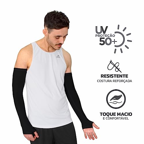 Manguito Longo Elástico Basic HC com Cobertura da Mão Muvin – Par – Mangote – Proteção Solar - FPS U