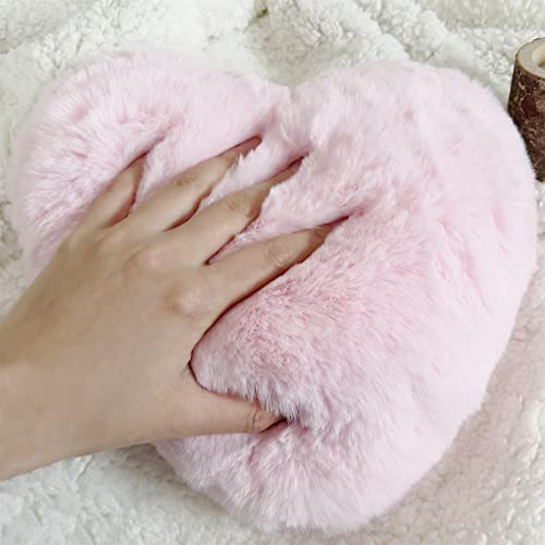 Yrxrus Heart Pillow, Pink Heart Shaped Throw Pillow, Small Cute Pillows For Wedding, Birthday, Party, Holiday, Is A Great Gift For Women, Mom, Teachers, Friends, Bridesmaids, Women's Day, 10X11 Inch #TOP1