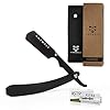 ANYMALE® Black Edition – Klassisches Rasiermesser + 10 ASTRA Wechselklingen | Herren Set mit Reise-Etui | Bartmesser für Anfänger & Barber
