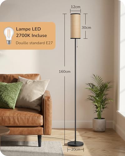 Lampadaire Moderne 160 cm Abat-jour tissé EDISHINE