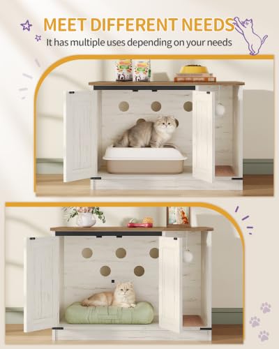 Hzuaneri Cat Litter Box Enclosure, Hidden Litter Box Cabinet Furniture - Image 6