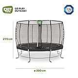 EXIT Toys Lotus Premium Trampolin - ø366cm - Mit Fußschutzsystem - Trampolin mit Extra Starkem und Stabilem Rahmen - Lange Federn für Erfahrene Springer - Wasserfest - Grün - 3