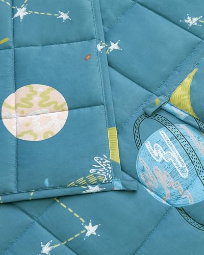 Sivio Weighted Blanket - 100% Cotton Heavy Blanket 5lbs, 36 x 48 inches, Moon and Star Pattern, Breathable Soft Throw Blanket for Calm Sleeping for Home and School Nap