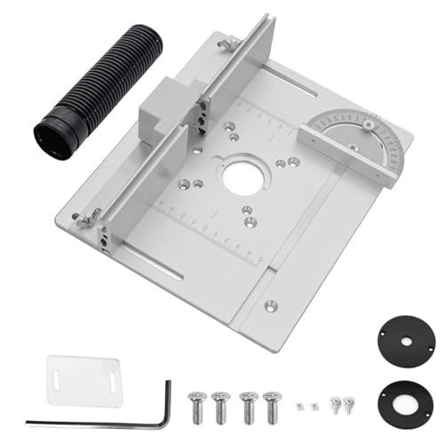 3-teiliges Set Frästisch Einlegeplatte, Aluminium Frästisch für Oberfräse mit Halterung Fasenmoment, Tischfräse Einlegeplatte, Einlegeplatte Oberfräse für Oberfräse Fasenfräsen