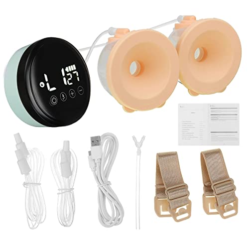 Tiralatte per Allattamento Postpartum per Massaggi Automatici Accessori per L'Allattamento al Seno Tiralatte per Allattamento Elettrico bilaterale LCD (Color : Blue)