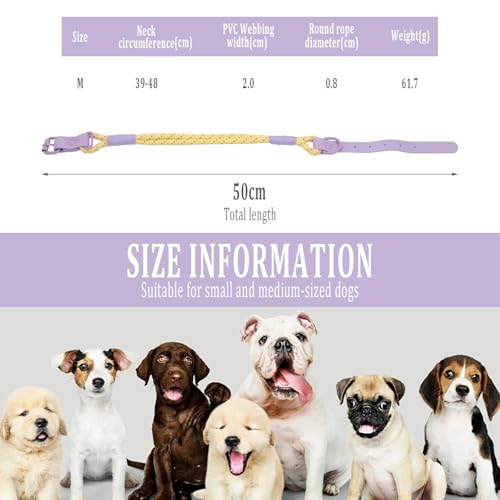 Beowanzk Hundehalsband, reflektierendes Hundehalsband, Supreme mit weichem & starkem Nylon, Hundehalsbänder für kleine, mittelgroße Hunde (Lila-Gelb, M)