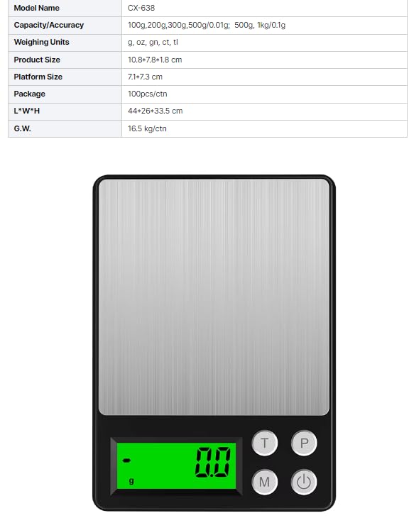 1000g/0.1 Digital JewelryScale Electronics Digital Pocket Scale