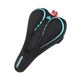 Fahrrad Sattelbezug Gelsattel Damen Fahrrad Zubehör Kinder Gel Sattelbezug Sattelschutz for Fahrad Trekkingrad Cube MTB Anhänger Fahrrad Spinning Bike Blue,1