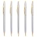 Ballpoint Pens, Cambond Slim Metal Pen Black Ink 1.0 mm Medium Point, 5 Pack (Silver) - CP0102