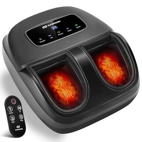 EaseZen Shiatsu Foot Massager with Heat & Remote, 2026 Upgraded Deep Kneading Foot Massager for...