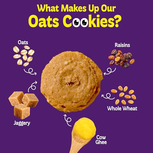 Image of BE'BE' BURP Oats & Raisins Cookies For Kids - 150g (Pack of 2) | Organic & healthy cookies with Sweetness of Jaggery | No Artificial Preservatives & Flavours | Healthy Biscuits For Kids