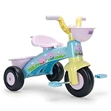 Triciclo Bebe 1 Año 2 Años 3 Años Trico MAX Peppa Pig - Triciclo Infantil para Niños y Niñas - Triciclo Ligero con Pedales + Cesta Delantera y Trasera Portaobjetos - INJUSA