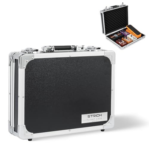 STRICH Guitar Pedal Case MINI+14, 14.96' x 11.02' x 3.94' Aluminum Locking Effect Pedal Case with...