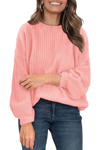 PRETTYGARDEN Fall Sweaters for Women 2025 Fashion Long Sleeve Casual Ribbed Knit Winter Clothes Pullover Jumper Tops