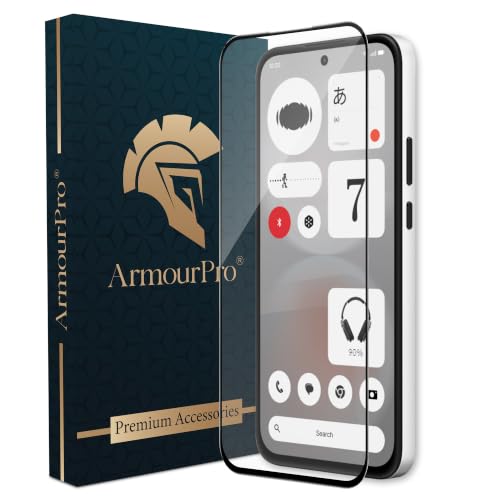 Image of ArmourPro Tempered Glass for Nothing Phone (4b) - 9H Screen Protector with Black Border, Anti Scratch, Edge-to-Edge Coverage, HD Clarity, Smooth Touch, Case Friendly | Black