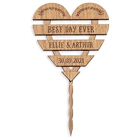Personalised Mr and Mrs Wooden Cake Topper Cover