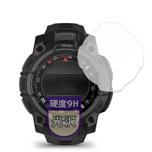 MotoMoto �t�B���� GARMIN Instinct 3 AMOLED/Dual Power 45mm �p �K���X�t�B���� (�ɔ� �t�@�C�o�[) �ی�t�B���� �������Ŕ����� ���{��