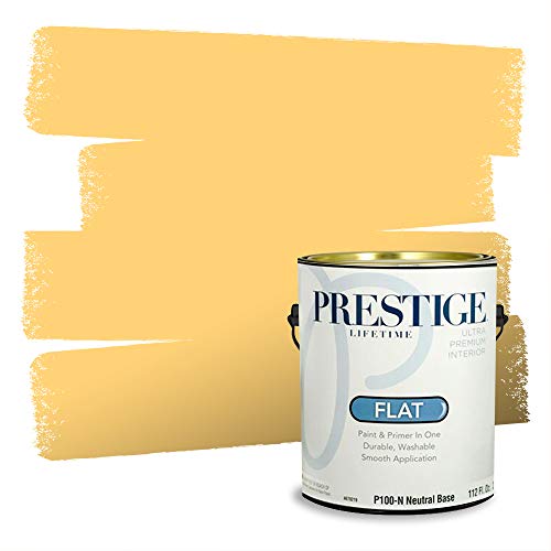 PRESTIGE Paints Interior Paint and Primer In One, 1-Gallon, Flat, Comparable Match of Valspar* Golden Butter*