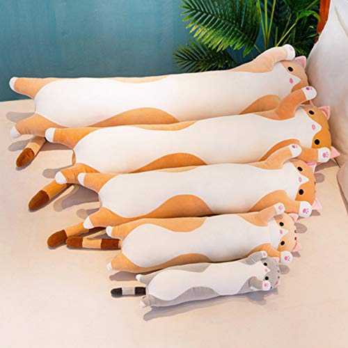 angwang 50/70/90 cm de faixa longa de gato fofo boneca de pelúcia macia brinquedo fofo sofá cama tra