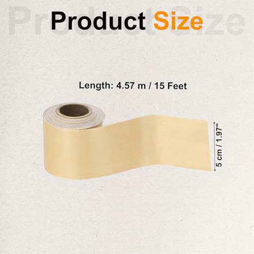Image of PATIKIL Wood Grain Tape 2 inch x 32 ft, Self-Adhesive Wood Texture Repair Tape Realistic Wooden Effect Patch for Furniture Cabinets Floor Walls, Yellow Fir