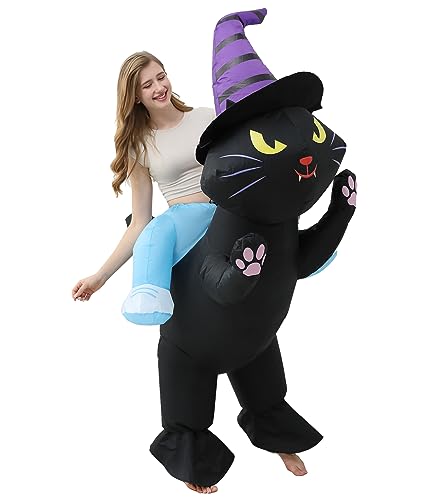 Disfraz inflable de Halloween para parejas dobles para mujeres, hombres y adultos, disfraz de gato hinchado para Halloween, disfraz de fiesta de cosplay