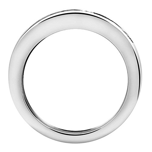 1.00 CT TW Channel Set Round Diamond Anniversary Wedding Ring in 14k White Gold4