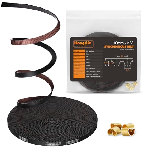 Courroies GT2 HANGLIFE 10mm de haute longévité avec boucle cuivre pour axe 3D