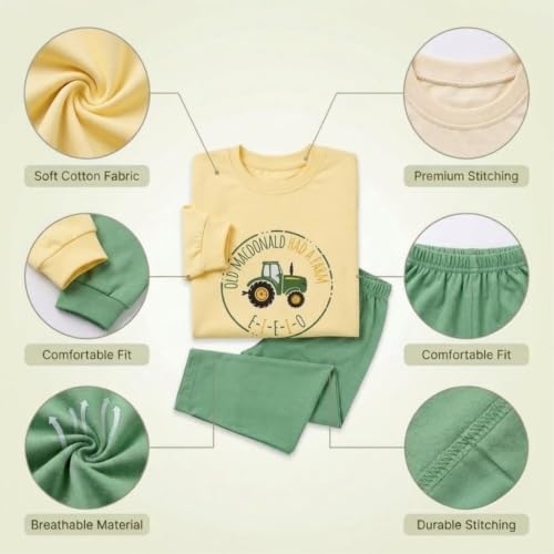 Image of NOVA BLOOM Kids Clothes for Boys | Cotton Printed Sweatshirt and Pants Set, Lightweight Breathable Kids Dress Boy Outfit, Comfortable Baby Boy Dress for Summer and Winter Wear