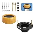 Extra Thick Wax Ring Toilet Kit with Flange & Brass Bolts– Ultimate Seal for 3-inch or 4-inch Waste Lines, Stops Leaks, Odors & Wobbling, Complete DIY Installation Kit