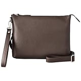 [VORQIT] サコッシュ メンズ 本革 【厳選した レザー使用】 【YKKファスナー使用】3way ショルダーバッグ クラッチバッグ 大容量 軽量 斜め掛け 肩掛け (ブラウン)