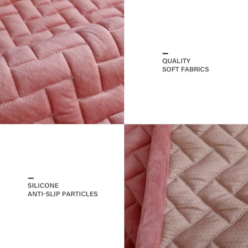 Housse canapé sectionnelle velours anti-glisse pour maison avec animaux - 3