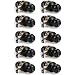 Privacy Door Lock Storage Room Bathroom Keyless Lockset, Round Knob Set, Matte Black Finish, Interior Door Use, 10pack