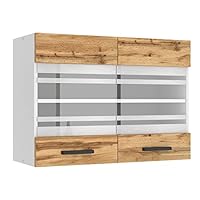 Belini Hangkast keuken, keukenkast SG. Breedte 80 cm. Bovenkast met 2 deuren, hangende keukenkasten, wandkast hangend, rood hoogglans