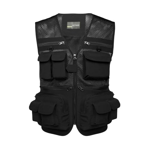 Image of Hbufnha Outdoor Fishing Hunting Vest Multi Pockets Work Cargo Jacket