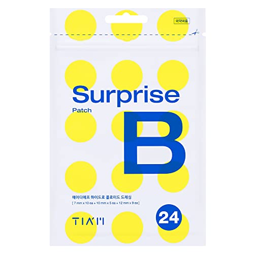 TIA'M TIAM Surprise B Patch (24 Count, Pack of 1), Hydrocolloid Acne Patches for Acne Treatment, Pimple Patch for Face, Acne Pimple Patch