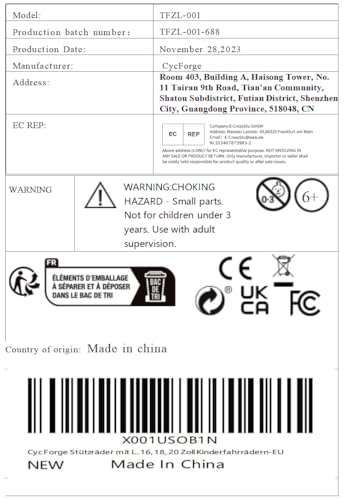 CycForge Rodas de treinamento com rodas silenciosas que piscam para bicicletas infantis - compatívei