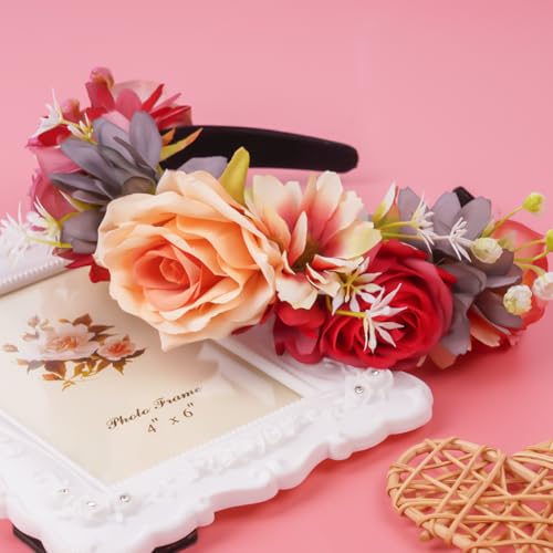 LOPHE Artificial Flower Headband, Bridal Flowers, Suitable for Women Weddings, Beach, Holidays, Parties - Image 4