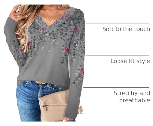 Zeagoo Women Long Sleeve Tops Dressy Casual V Neck Shirt Fall Work Blouse - Image 5