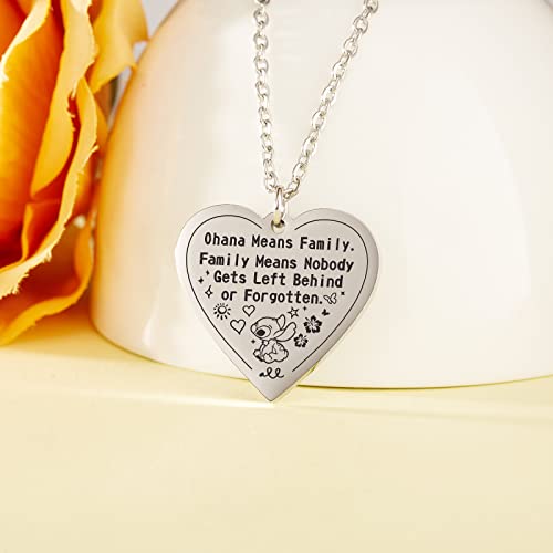 Hofoya Disney Stitch Ohana Means Family Heart-Shape Pendant Necklace Hawaiian Blessing Jewelry Gifts For Women Teen Girls,Mother's Day Birthday Graduation Easter Gifts For Daughter Sister Best Friends. #TOP1