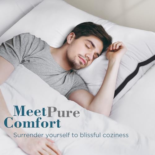 Image of viewstar King Size Pillows Set of 2, Firm Support Bedding, Black | Down Alternative, Gusseted, Hotel Quality, Fluffy Plump Filling, Oeko-Tex Certified, Machine Washable, for Side Sleepers