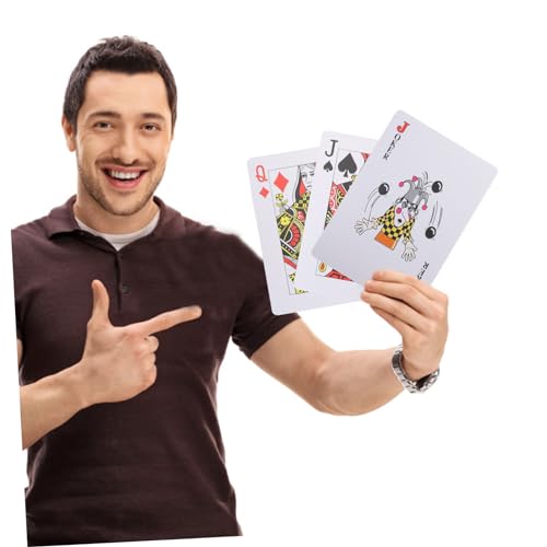 BESPORTBLE Großes Unterhaltendes Kartenspiel Riesige Poker Karten Aus Beschichtetem Papier Langlebig Vielfältig Für Party Camping Reise Und Spieltisch Geeignet Mit Dekorativem Muster – Bild 4
