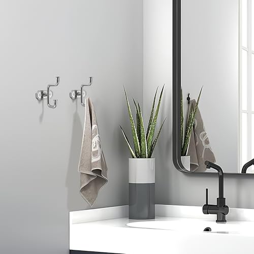 SAILING 2 Pack Nickel Brushed Coat Hooks - Towel & Robe Hooks for Bathroom, Bedroom & Kitchen by SAILING - Image 4