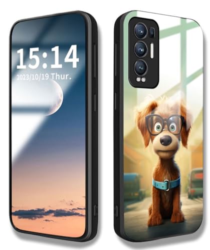 WBWONE para OPPO Find X3 Neo Funda, Iindo Patrón de Perro Resistente a Arañazos Case, Borde de Silicona TPU Resistente a los Golpes Carcasa - Perro 01