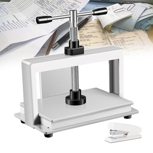 Prensa de encuadernación manual de 350 x 220 x 220 mm | Prensa de encuadernación de billetes de 1500 kg | Máquina alisadora de papel | Deflectores de tres lados que evitan que el papel se deslice