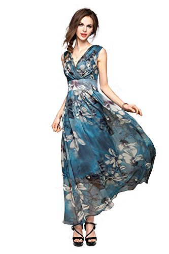 Donnagelia Mujeres Partido Baile Flor la túnica del Vestido Coctel Maxi Largo