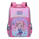 Mochila Infantil Menina Escolar à Prova Dágua Abre a Frente 180º Alça de Ombro Acolchoada Confortável Princesa Sereia - Rosa (MENINA BIKE)