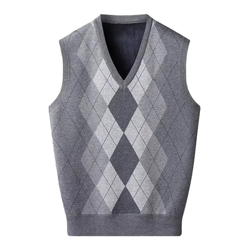 Men's Business Knit Sweater Vest Sleeveless Business V Neck Jumpers Waistcoat - Main Image